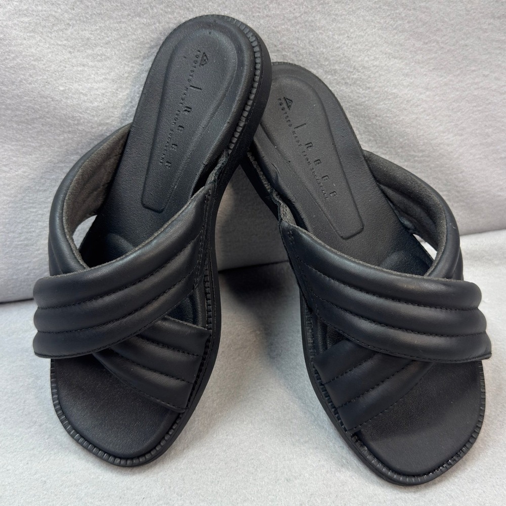 Resort Comfy Slides Reef Lofty Lux X Sandals Womens 5 Black Leather Padded